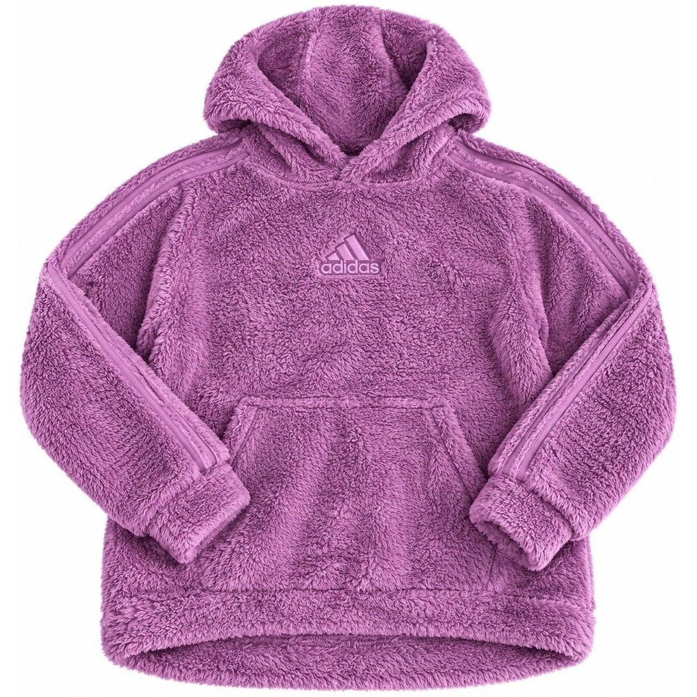 Adidas Purple Fuzzy Fleece Hoodie (Sz. 14)